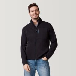 Men's Rec Double Knit Full Zip Jacket -Free Country Shop 13IMAS3540BLACKHEATHER 2212 SS23 009