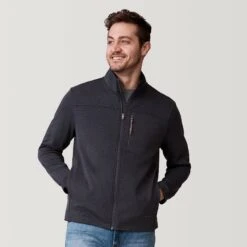 Men's Rec Double Knit Full Zip Jacket -Free Country Shop 13IMAS3540DPCHARCOALHEATHER 2212 FW 006