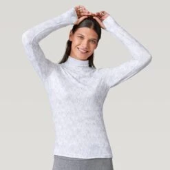 Women's FreeCycle® Cloud Knit Base Layer Top -Free Country Shop 14 ALAF2803 Silver Fair Isle 2208 FW 017