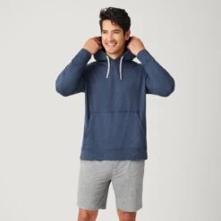 Men's Sueded Flex Hoodie -Free Country Shop 14AMAF2504 NAVY HEATHER 0011