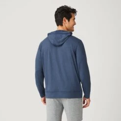 Men's Sueded Flex Hoodie -Free Country Shop 14AMAF2504 NAVY HEATHER 0067