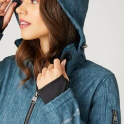 Women's Aeris Super Softshell® Jacket -Free Country Shop 30 LOF2116 TEAL SLATE CHEVRON FC 77 1288