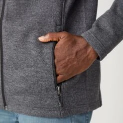 Men's Frore II Sweater Fleece Jacket -Free Country Shop 392 MOF2817 CHARCOAL TXT 1355