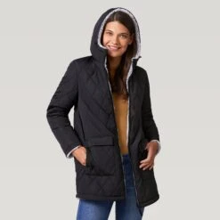Women's Stratus Lite Reversible Long Jacket 19 Women's Stratus Lite Reversible Long Jacket -Free Country Shop 462 LOF12302R Black 2208 FW 047
