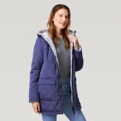 Women's Stratus Lite Reversible Long Jacket 25 Women's Stratus Lite Reversible Long Jacket -Free Country Shop 462 LOF12302R Blue Moon 2208 FW 041