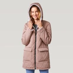 Women's Stratus Lite Reversible Long Jacket 23 Women's Stratus Lite Reversible Long Jacket -Free Country Shop 462 LOF12302R Mushroom 2208 FW 083