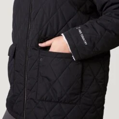 Women's Plus Size Stratus Lite Reversible Long Jacket -Free Country Shop 462 LOF12302X Black 2208 FW 042