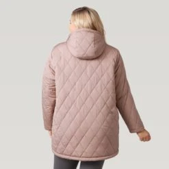 Women's Plus Size Stratus Lite Reversible Long Jacket -Free Country Shop 462 LOF12302X Mushroom 2208 FW 020