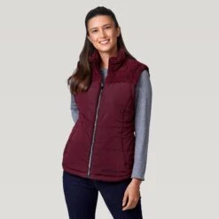Women's Lansby Stratus Lite Reversible Vest -Free Country Shop 462 LOF2602R Dark Cherry 2208 FW 011
