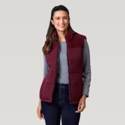 Women's Lansby Stratus Lite Reversible Vest -Free Country Shop 462 LOF2602R Dark Cherry 2208 FW 028