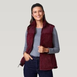 Women's Lansby Stratus Lite Reversible Vest -Free Country Shop 462 LOF2602R Dark Cherry 2208 FW 065