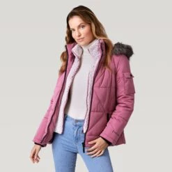 Women's Stratus Lite Parka Jacket -Free Country Shop 462 LOF2712 Pink Clay 2208 FW 082