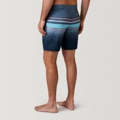 Men's Diamond Plate Stripe Surf Swim Short -Free Country Shop 488MSS35041619CORALSAND 2302 SS23 021