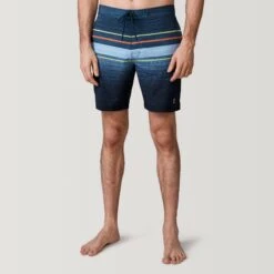 Men's Diamond Plate Stripe Surf Swim Short -Free Country Shop 488MSS35041619SPRINGGREEN 2212 FW 008