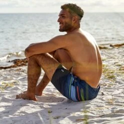 Men's Diamond Plate Stripe Surf Swim Short -Free Country Shop 488MSS3504 A024 014