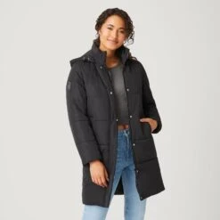 Women's FreeCycle® Lansby Long Puffer Jacket -Free Country Shop 513 LOF2703 BLACK 2452