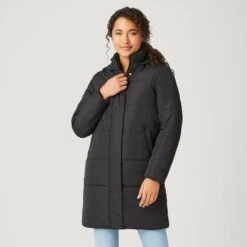 Women's FreeCycle® Lansby Long Puffer Jacket -Free Country Shop 513 LOF2703 BLACK 2488