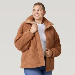 Women's Plus Size FreeCycle® Dimi Sierra Butter Pile® Jacket -Free Country Shop 519 LOF2830X Camel 2208 FW 032