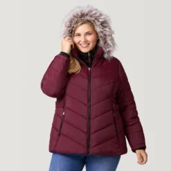 Women's Plus Size Unstoppable II Poly Air Touch Jacket -Free Country Shop 52 LOF77252X Brick Red 2208 FW 014