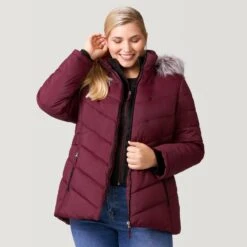 Women's Plus Size Unstoppable II Poly Air Touch Jacket -Free Country Shop 52 LOF77252X Brick Red 2208 FW 028