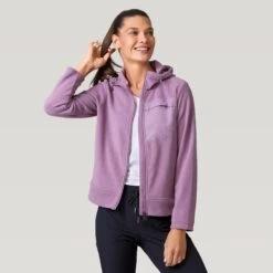 Women's Micro Fleece Zip Up Jacket -Free Country Shop H22 LAF2465 Plum Zinc 2208 FW 054