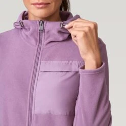 Women's Micro Fleece Zip Up Jacket -Free Country Shop H22 LAF2465 Plum Zinc 2208 FW 061