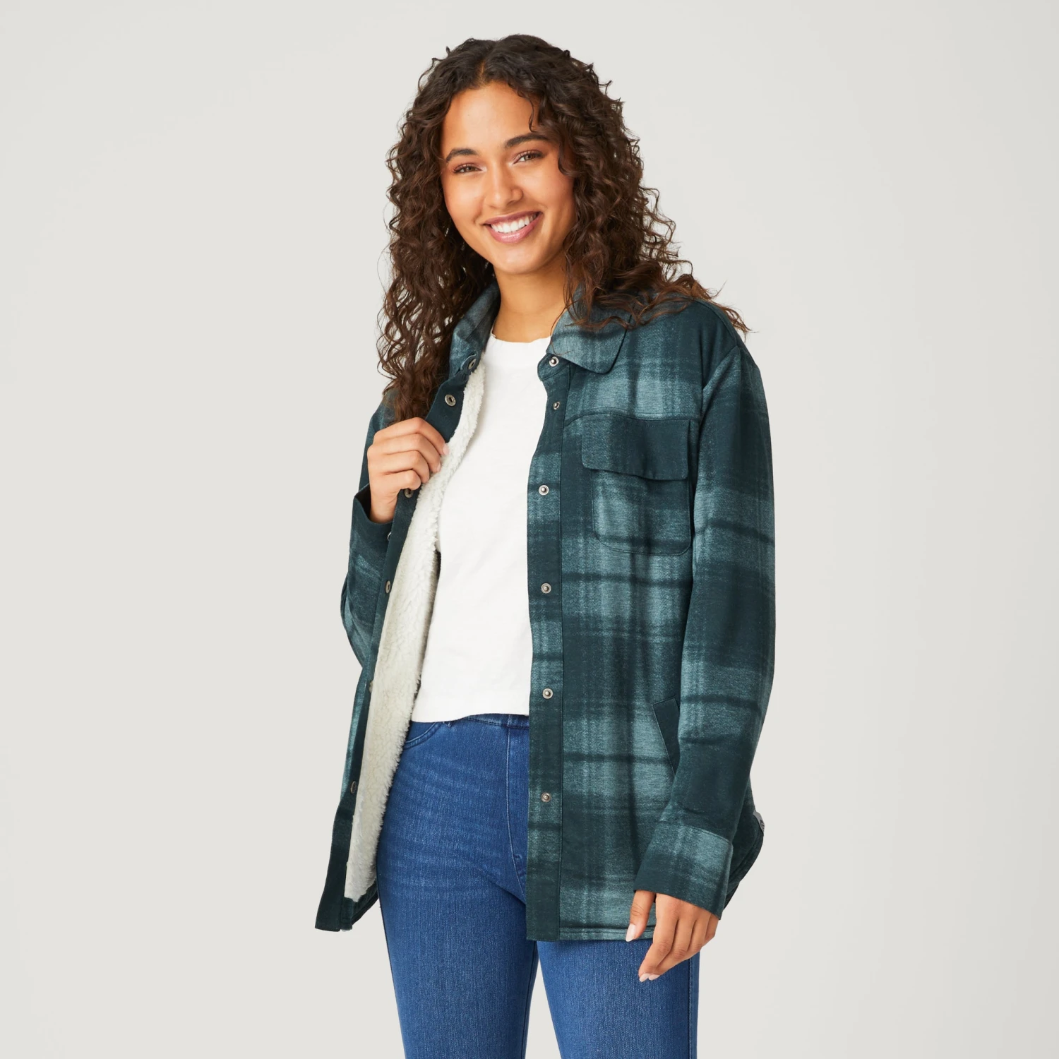 Women's Luxe+ Sherpa Lined Shirt Jacket 8 Women's Luxe+ Sherpa Lined Shirt Jacket - Image 6