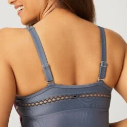 Women's Summer Bouquet Highneck Tankini Top -Free Country Shop SA2106149 PEONY CLOUD GREY 134