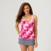 Women's Coast Tie Dye V-Neck Blouson Tankini Top -Free Country Shop SA2170132 PEONY WHITE COASTAL TYE DYE 186