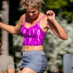 Women's Abstract Ikat V-Neck Croptini Top -Free Country Shop SA2220158FC LS 002