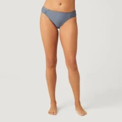 Women's Side Ruched Bikini Bottom -Free Country Shop SA2312 CLOUD GREY 007