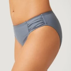 Women's Side Ruched Bikini Bottom -Free Country Shop SA2312 CLOUD GREY 023