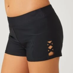 Women's Side Strap Boy Short -Free Country Shop SA2525 BLACK 194