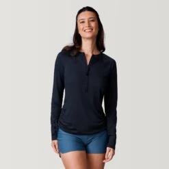 Women's UPF Long Sleeve Sunshirt -Free Country Shop SCLSS3813BLACK 2212 SS23 066