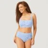 Women's Seersucker Bikini Top -Free Country Shop SE2217 BLUE SAIL 096