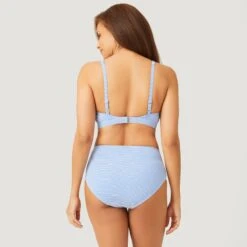 Women's Seersucker Bikini Top -Free Country Shop SE2217 BLUE SAIL 115