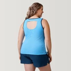 Women's Plus Size Full Side Shirring Tankini Top -Free Country Shop SIRLSS3180XSKY 2302 SS23 051