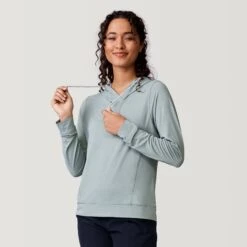 Women's Hooded Pullover UPF Sunshirt -Free Country Shop SPLSS3819 MOSS J54LAS3633 BLACK 2212 SS23 006