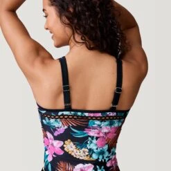 Women's Bali Tropical High Neck Tankini Top -Free Country Shop SRLSS3106 BLACK MULTI 156 SRLSS3503 BLACK 2212 SS23 052