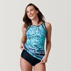 Women's Floral Paradise High Neck Tankini Top 8 Women's Floral Paradise High Neck Tankini Top -Free Country Shop SRLSS3106PALEARUBA 2302 SS23 003