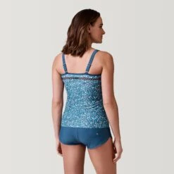 Women's Wild Flower High Neck Tankini Top -Free Country Shop SRLSS3106TROPICTURQ181 2302 SS23 033