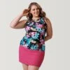 Women's Plus Size Bali Tropical High Neck Tankini Top