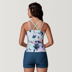 Women's Prism Floral Double Strap Cut Out Tankini Top -Free Country Shop SRLSS3107LAVENDER 2212 SS23 029