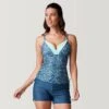Women's Wild Flower V-Neck Tankini Top -Free Country Shop SRLSS3117TROPICALTURQ181 2212 SS23 028