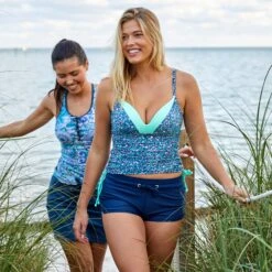 Women's Wild Flower V-Neck Tankini Top -Free Country Shop SRLSS3147SWLSS3417SRLSS3117SRLSS3524 A028 091