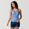 Women's Ocean Mesh V-Neck Blouson Tankini Top -Free Country Shop SRLSS3170SKY167 2212 SS23 010 fd9ad4b8 c778 4a82 901f a45bb832b0e1