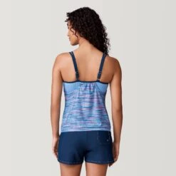 Women's Ocean Mesh V-Neck Blouson Tankini Top -Free Country Shop SRLSS3170SKY167 2212 SS23 031