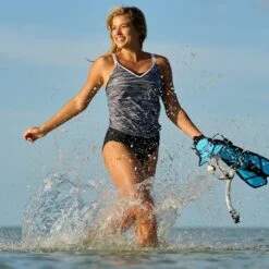 Women's Heat Wave V-Neck Blouson Tankini Top -Free Country Shop SRLSS3170SRLSS3315 T067 036