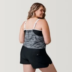 Women's Plus Size Heat Wave V-Neck Blouson Tankini Top 7 Women's Plus Size Heat Wave V-Neck Blouson Tankini Top -Free Country Shop SRLSS3170XBLACK171 2302 SS23 045