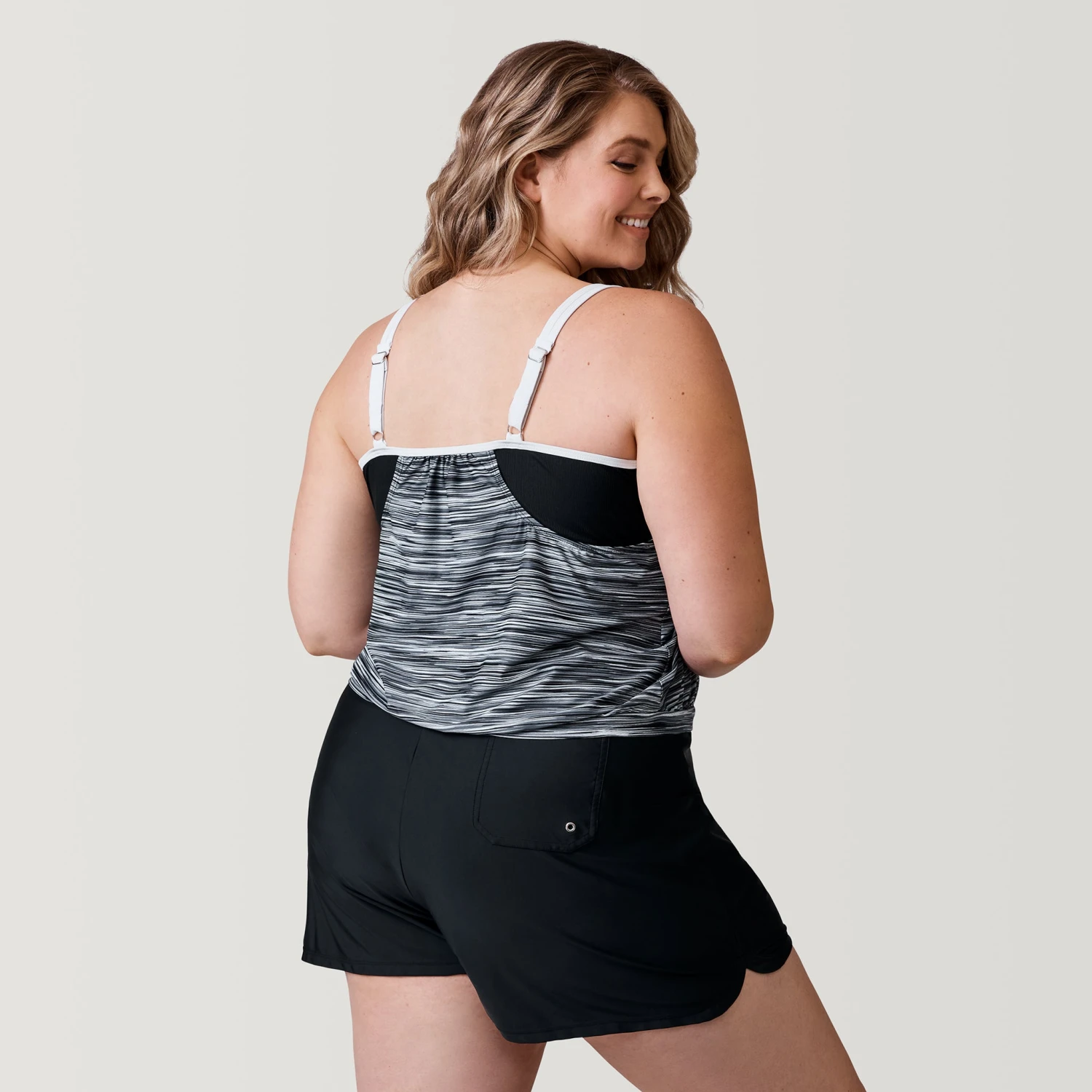 Women's Plus Size Heat Wave V-Neck Blouson Tankini Top 5 Women's Plus Size Heat Wave V-Neck Blouson Tankini Top - Image 3